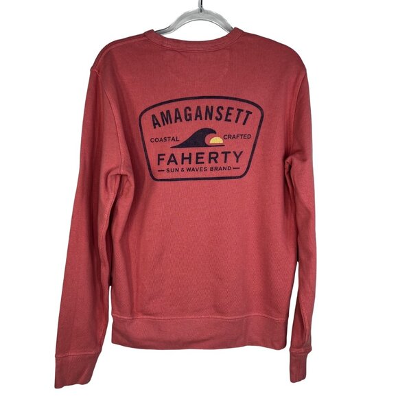 Faherty Amagansett Terry Crewneck Sweatshirt in Faded Flag Size Small Limited Ed - Picture 3 of 11